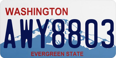 WA license plate AWY8803