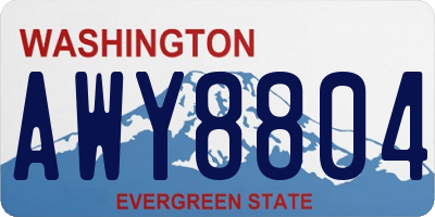 WA license plate AWY8804