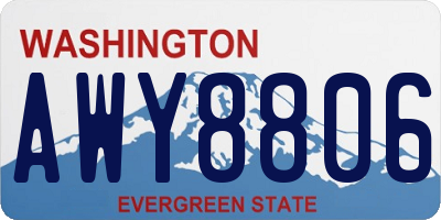 WA license plate AWY8806