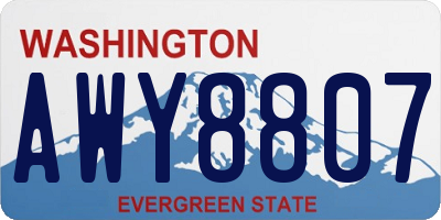 WA license plate AWY8807