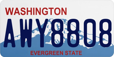 WA license plate AWY8808