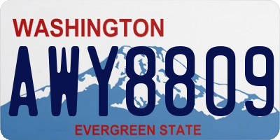 WA license plate AWY8809