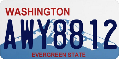 WA license plate AWY8812