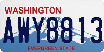 WA license plate AWY8813