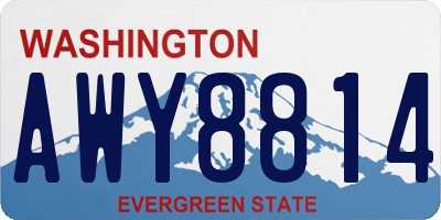 WA license plate AWY8814