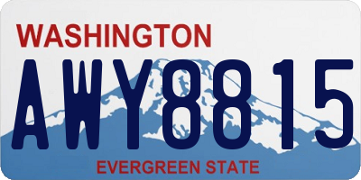 WA license plate AWY8815