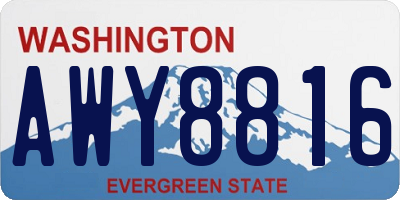 WA license plate AWY8816