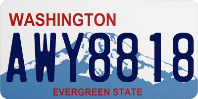 WA license plate AWY8818