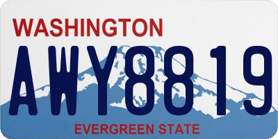 WA license plate AWY8819