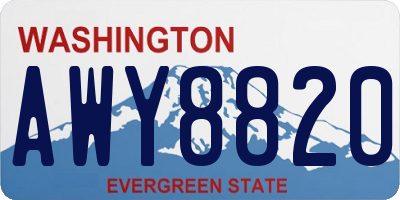 WA license plate AWY8820
