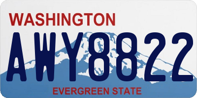 WA license plate AWY8822