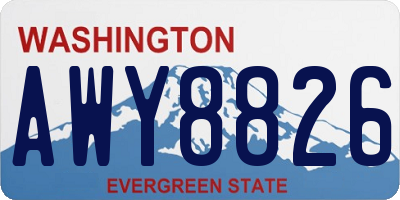 WA license plate AWY8826