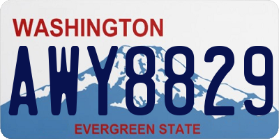 WA license plate AWY8829