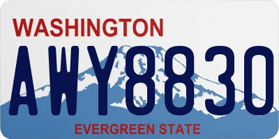 WA license plate AWY8830