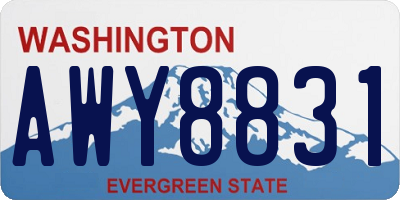 WA license plate AWY8831