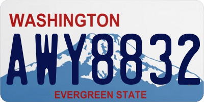 WA license plate AWY8832