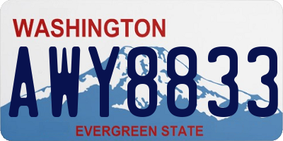 WA license plate AWY8833
