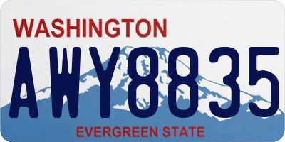 WA license plate AWY8835