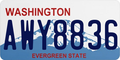 WA license plate AWY8836