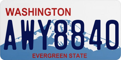 WA license plate AWY8840
