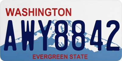 WA license plate AWY8842