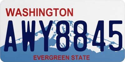 WA license plate AWY8845