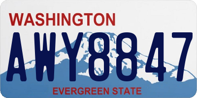 WA license plate AWY8847