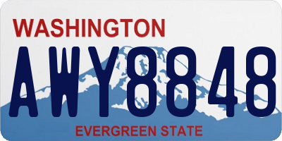 WA license plate AWY8848