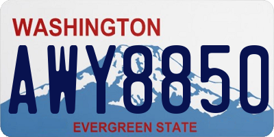 WA license plate AWY8850