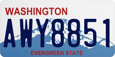 WA license plate AWY8851