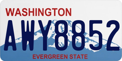 WA license plate AWY8852