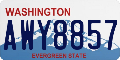 WA license plate AWY8857
