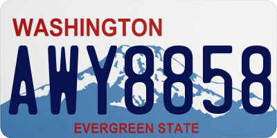 WA license plate AWY8858