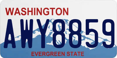 WA license plate AWY8859