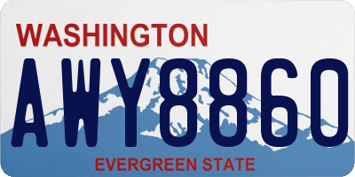 WA license plate AWY8860