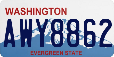 WA license plate AWY8862