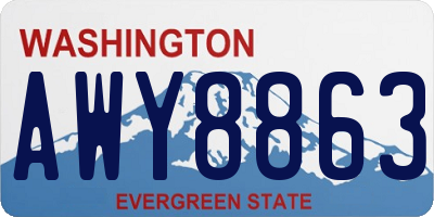 WA license plate AWY8863