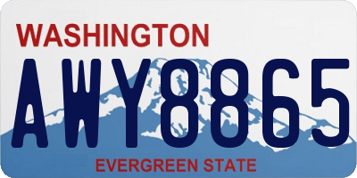 WA license plate AWY8865