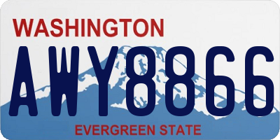 WA license plate AWY8866