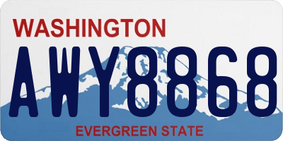 WA license plate AWY8868