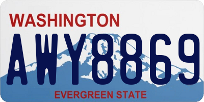 WA license plate AWY8869