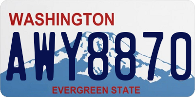 WA license plate AWY8870