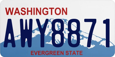 WA license plate AWY8871