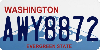 WA license plate AWY8872