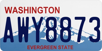 WA license plate AWY8873