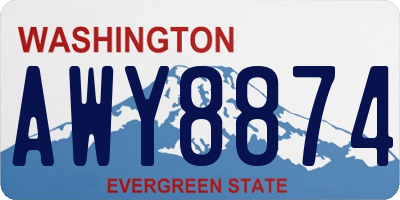 WA license plate AWY8874