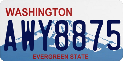 WA license plate AWY8875