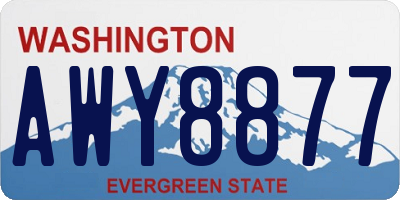 WA license plate AWY8877