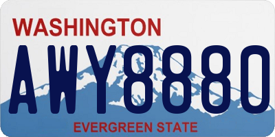 WA license plate AWY8880