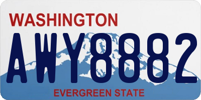 WA license plate AWY8882